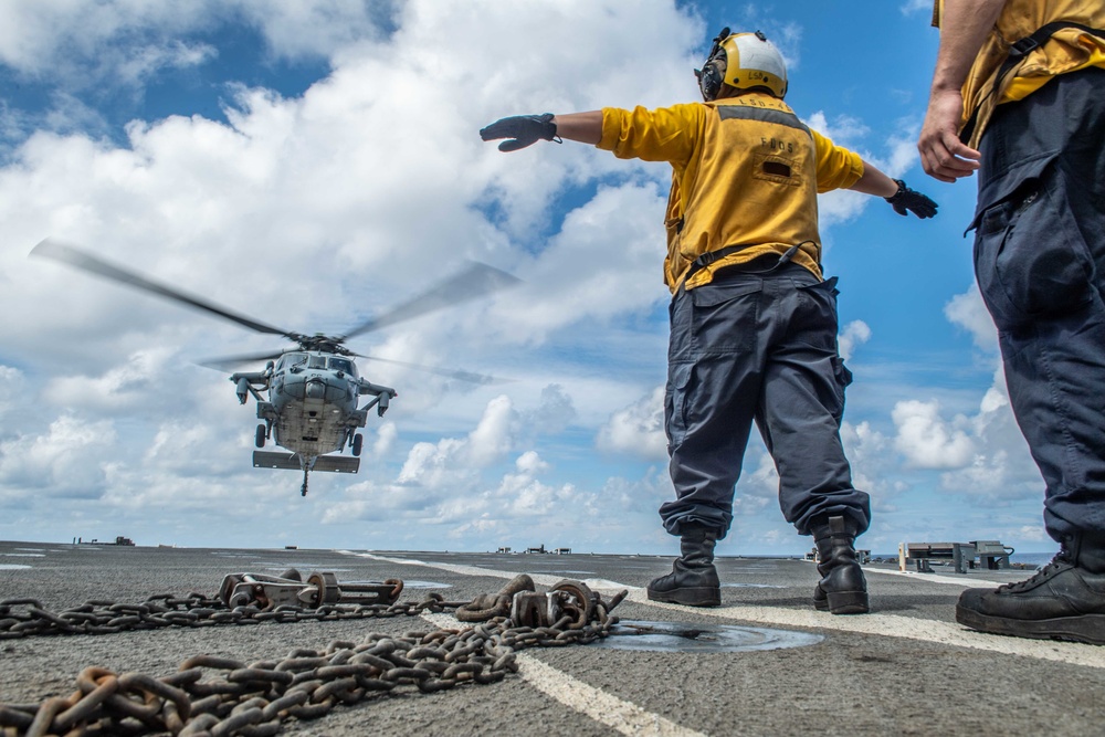 USS Harpers Ferry Conducts Flight Quarters