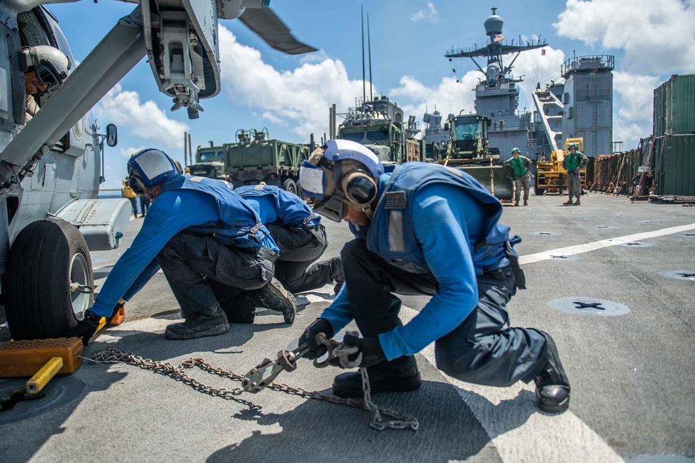 USS Harpers Ferry Conducts Flight Quarters