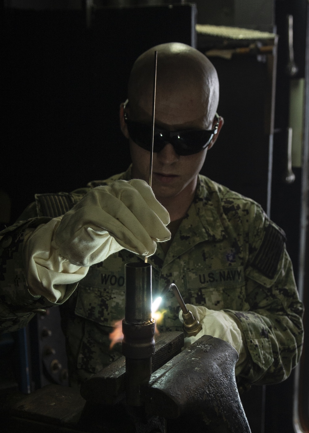 DVIDS - Images - Sailor brazes metal aboard Frank Cable [Image 2 of 2]