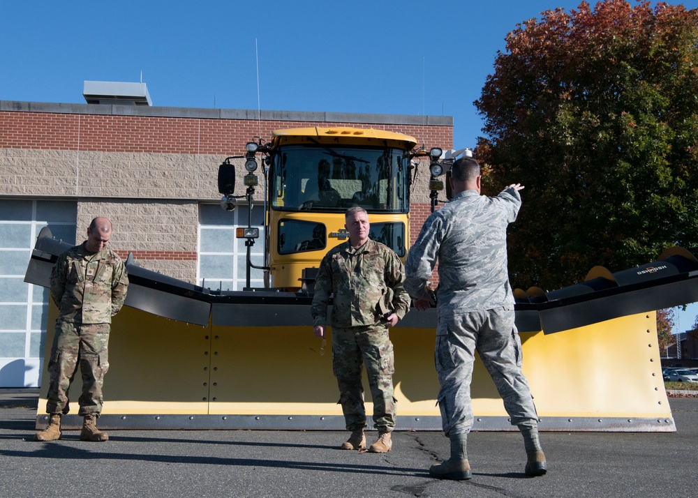 Brigadier General James M. LeFavor visits the 104th Fighter Wing