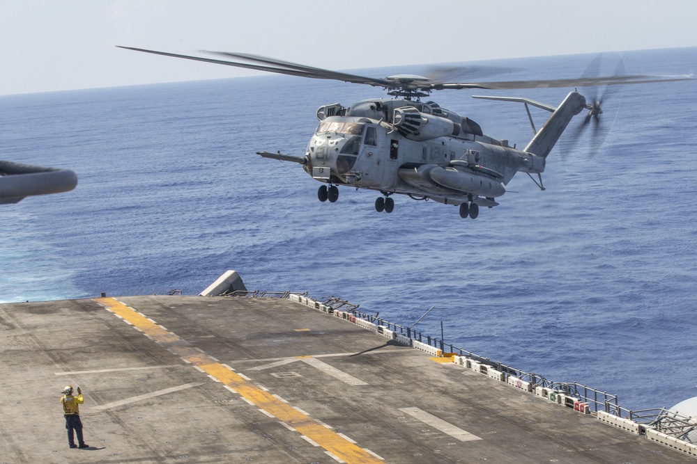 USS Boxer CH-53E Super Stallion Vertical Replenishment-At-Sea