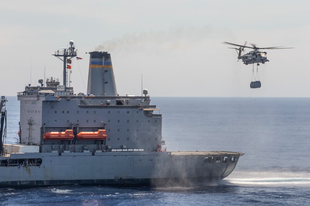USS Boxer CH-53E Super Stallion Vertical Replenishment-At-Sea