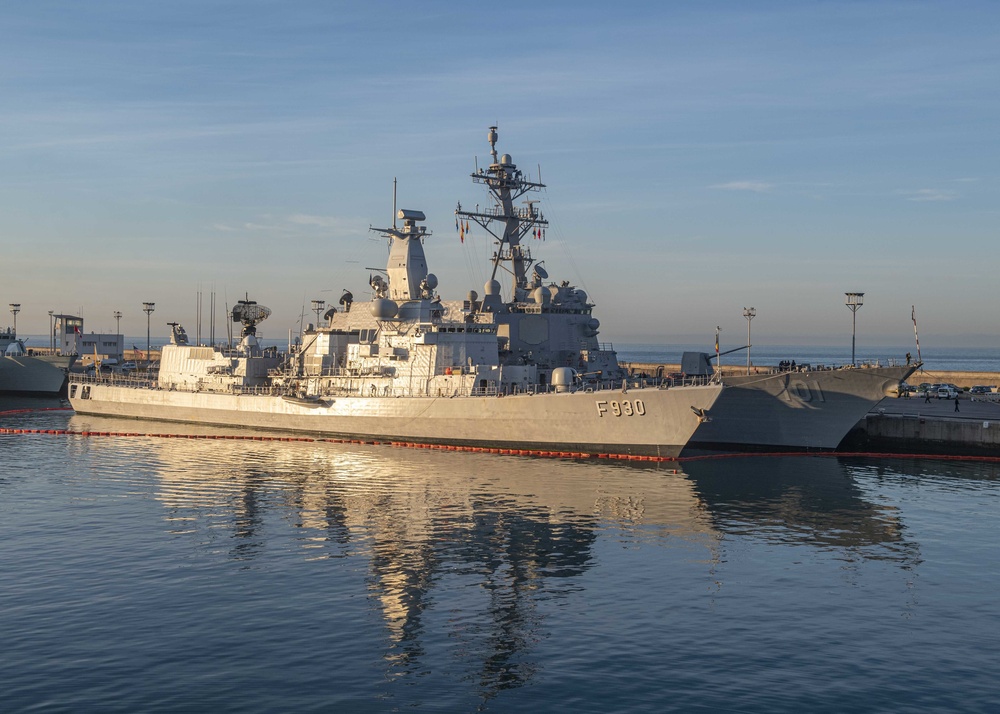 Leopold I and USS Gridley are Moored Pierside in Naval Station Rota