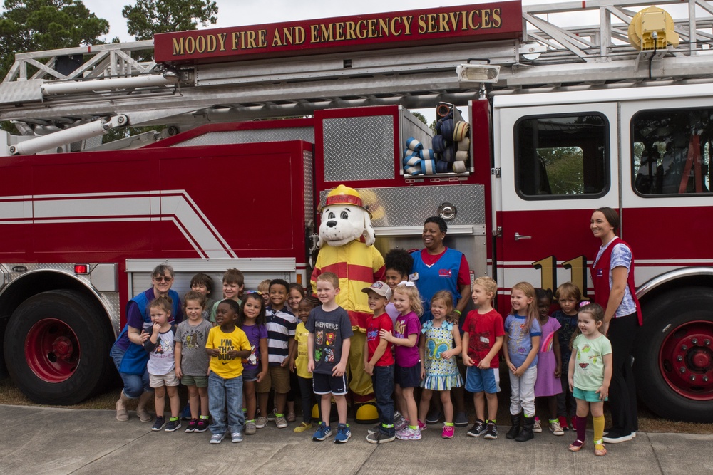 Sparky Visited the Moody Air Force Base Library for Story Time