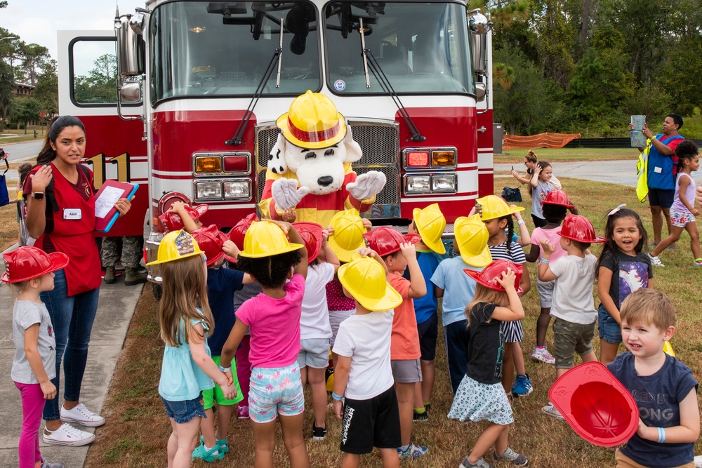 Sparky the Dog Visited Moody Air Force Base Library for Story Time