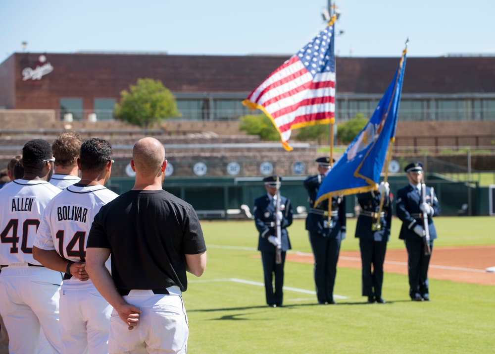 Airmen recognized at military appreciation baseball game