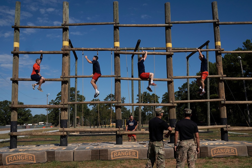 Tough Army Ranger obstacle course takes local college ballplayers to muscle school