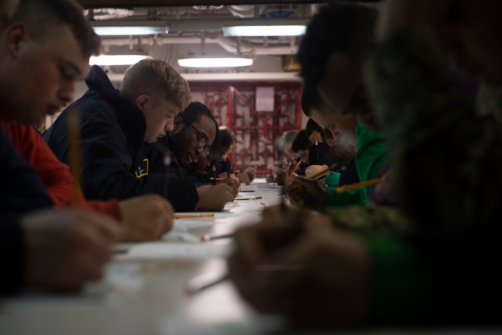 Nimitz Sailors Take Advancement Exam