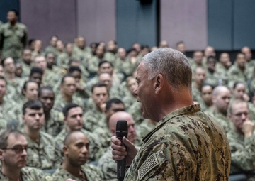 Chief of Naval Personnel Hosts All Hands Call in Naples