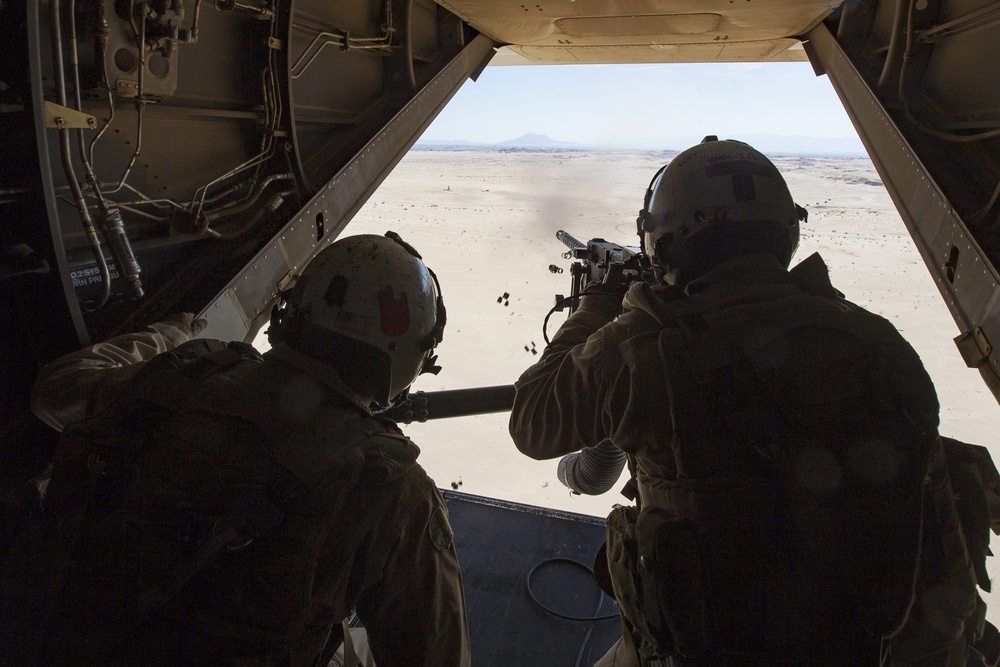 MAWTS-1 Marines conduct a tail gunnery certification