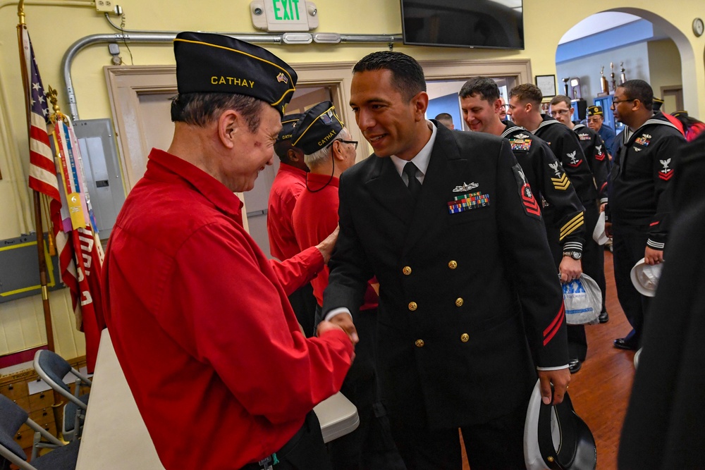 Sailors Visit with The American Legion Cathay Post 384