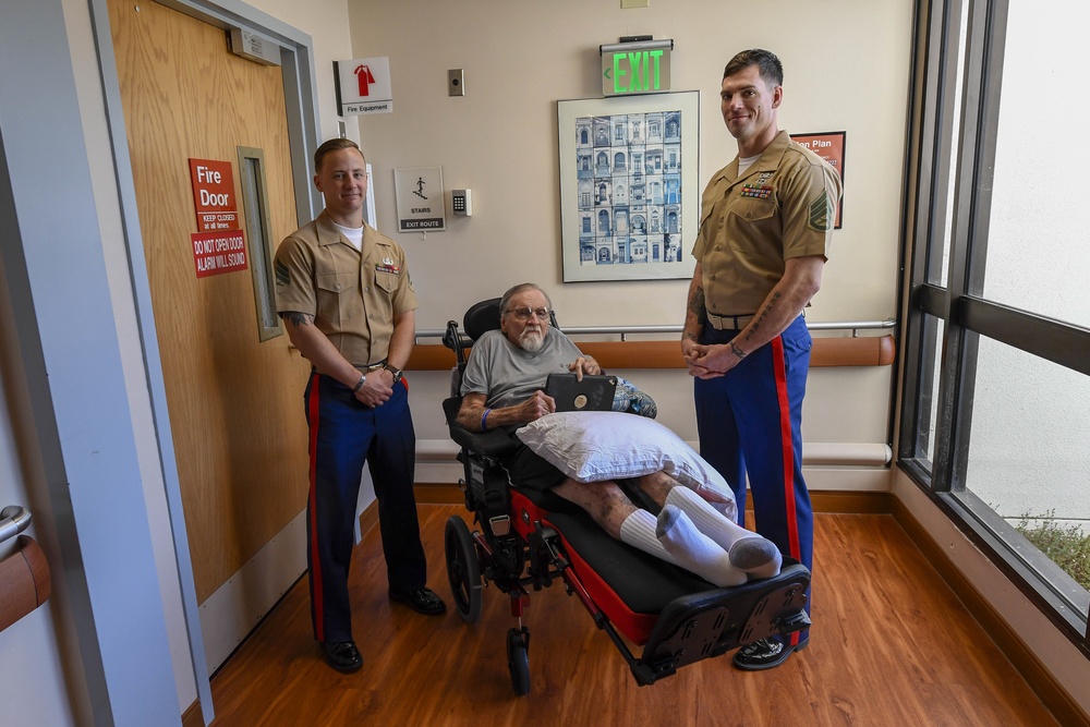 Sailors and Marines Volunteer At Veterans Association Hospital