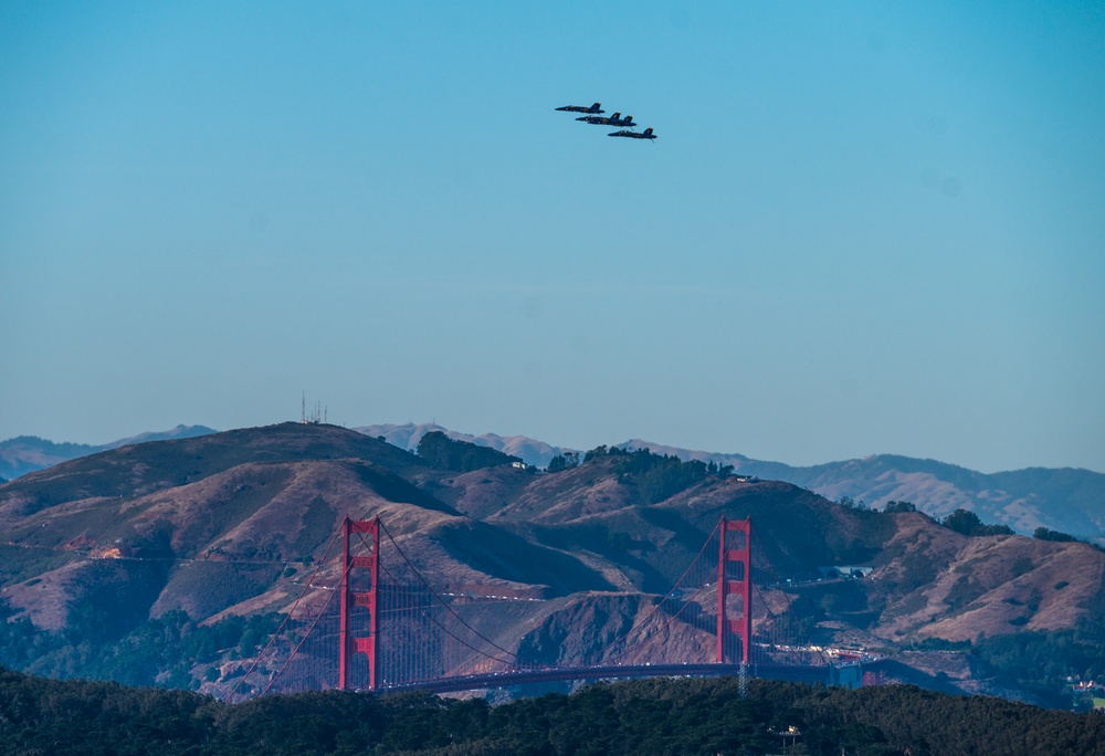 U.S. Navy Blue Angels fly over San Francisco Fleet Week