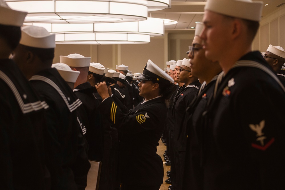 Navy Dress Blues Uniform Inspections for 244th Birthday