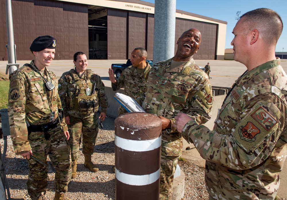 Chief Master Sgt. of the Air Force Kaleth O. Wright visits Airmen at Whiteman AFB