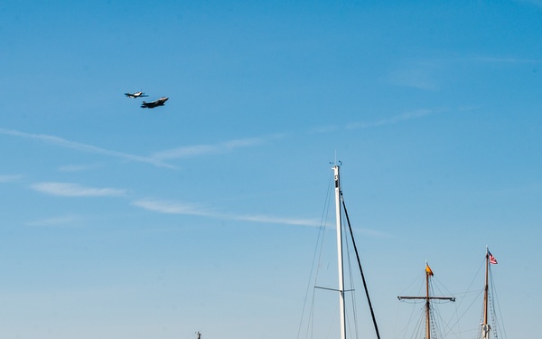 F-35 Demo Team pilot flies over the San Francisco Bay