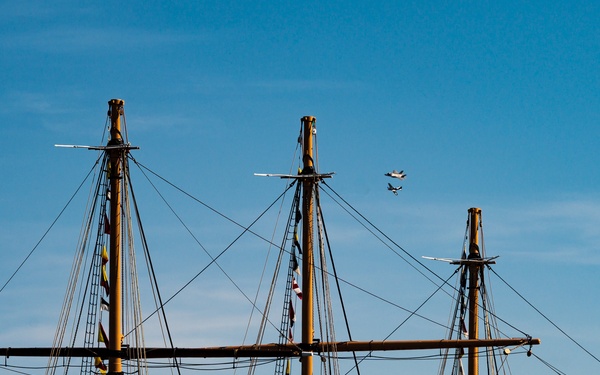 F-35 Demo Team pilot flies over the San Francisco Bay