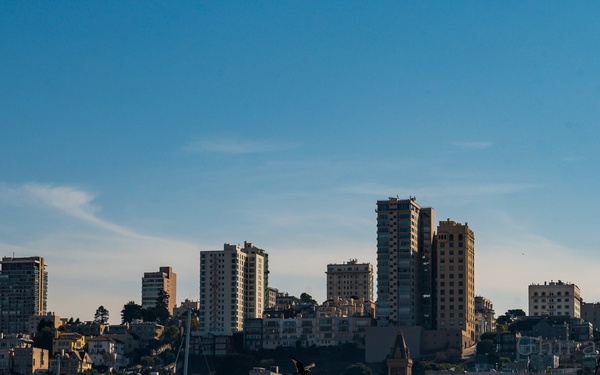 F-35 Demo Team pilot flies over the San Francisco Bay