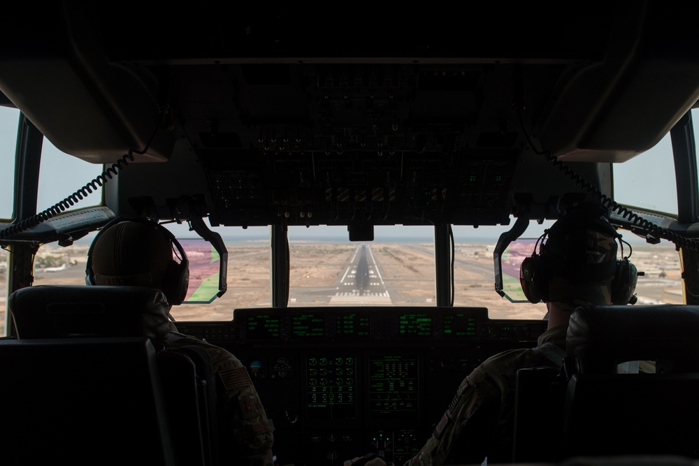 75th Expeditionary Airlift Squadron and 82nd Expeditionary Rescue Squadron HALO jump