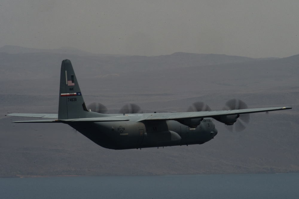 75th Expeditionary Airlift Squadron and 82nd Expeditionary Rescue Squadron HALO jump