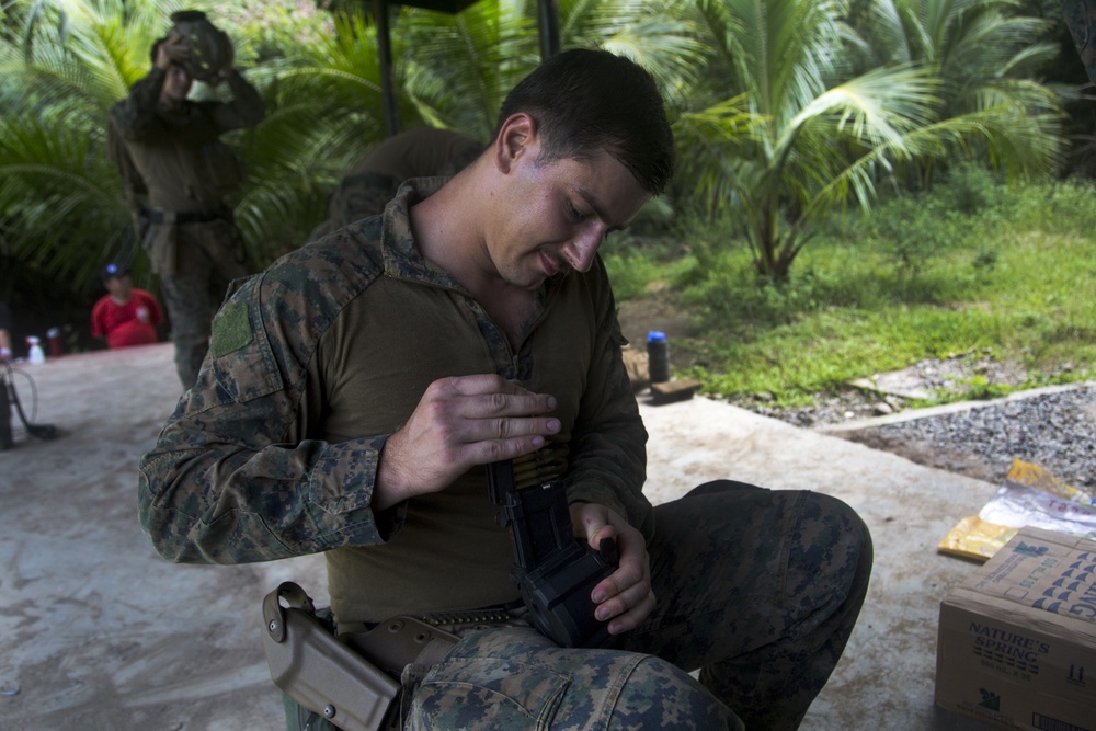 U.S. Marines and Philippine Marines shoot at the range during exercise KAMANDAG 3