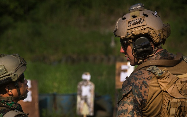 U.S. Marines and Philippine Marines shoot at the range during exercise KAMANDAG 3