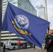 Navy Recruiting District Philadelphia Sailors raise a Navy flag, celebrating Navy’s 244th Birthday