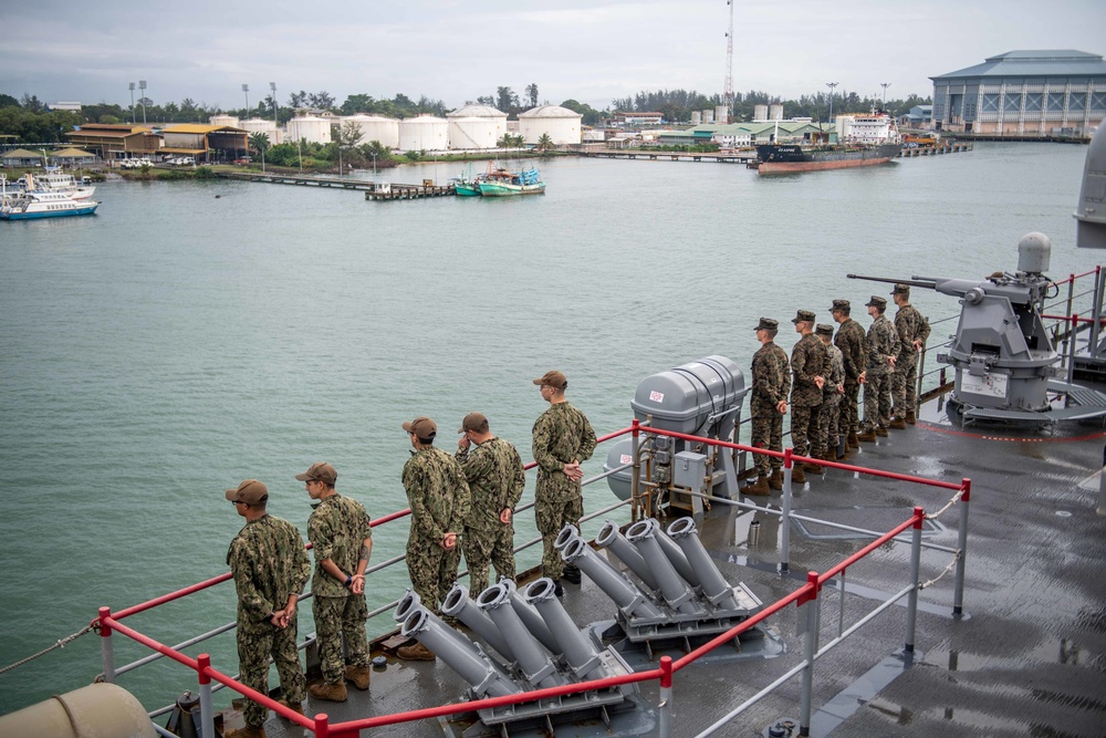 USS Harpers Ferry Arrives In Brunei