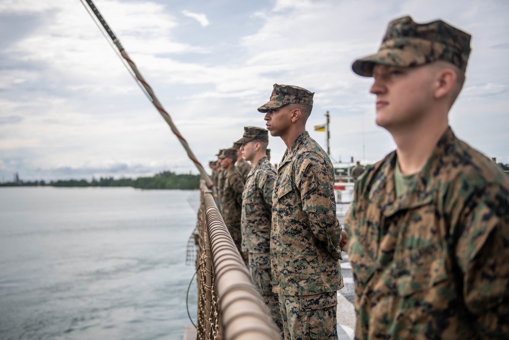 USS Harpers Ferry Arrives In Brunei