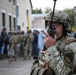 A Georgian soldier reacts to a simulated vehicle-borne improvised explosive device attack