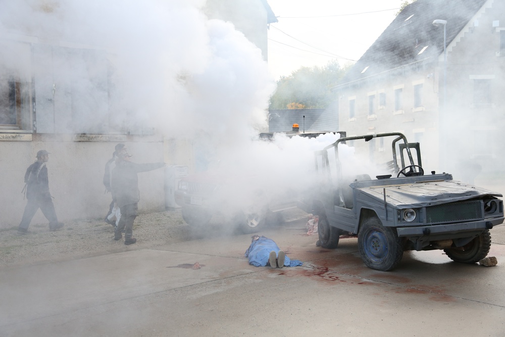 Simulated car bomb explosion