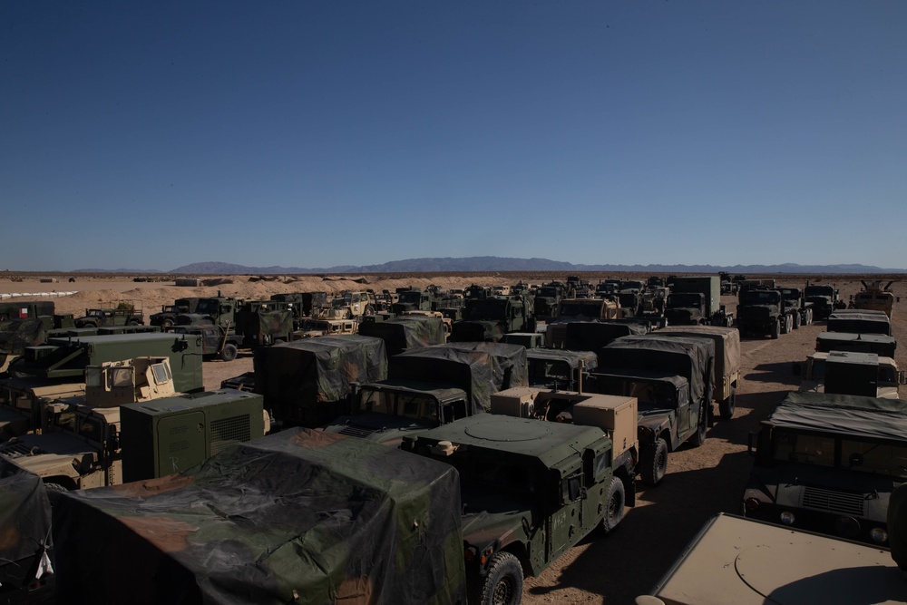 10th Marine Regiment staging vehicles