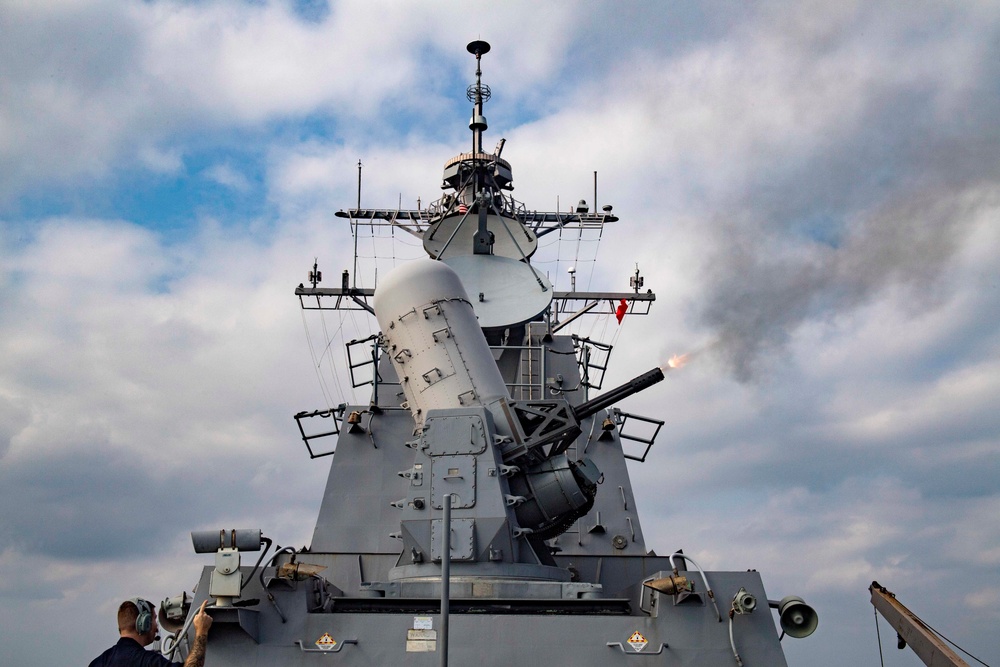 USS Wayne E. Meyer`s Close-in Weapon System October 2019