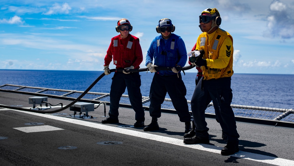 Gabrielle Conducts Flight Deck General Quarters Exercise