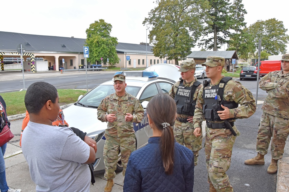 Middle school students visit police and fire stations