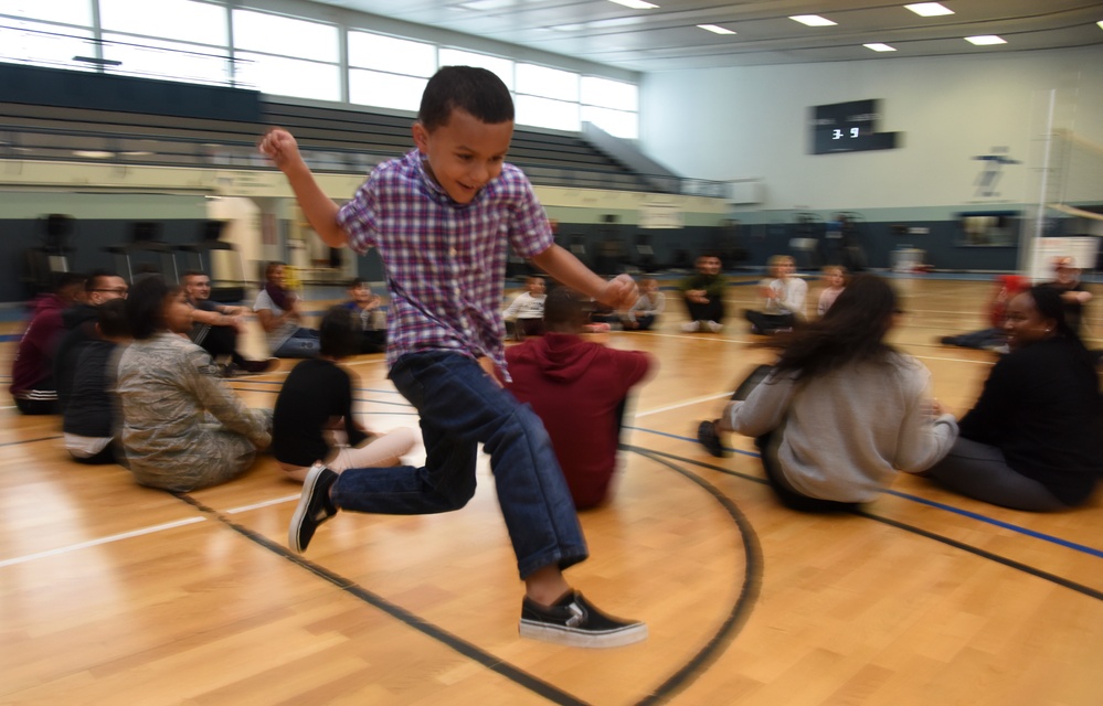 Military members get active with special needs children