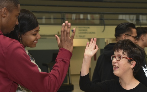 Military members get active with special needs children