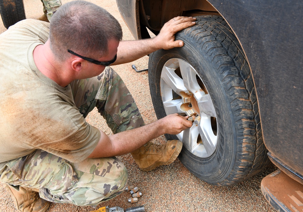 768th EABS Vehicle Maintenance keeps the mission rolling