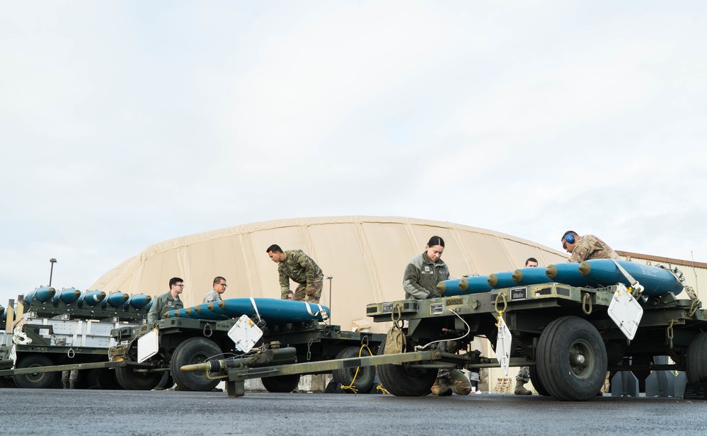Airmen build practice bombs