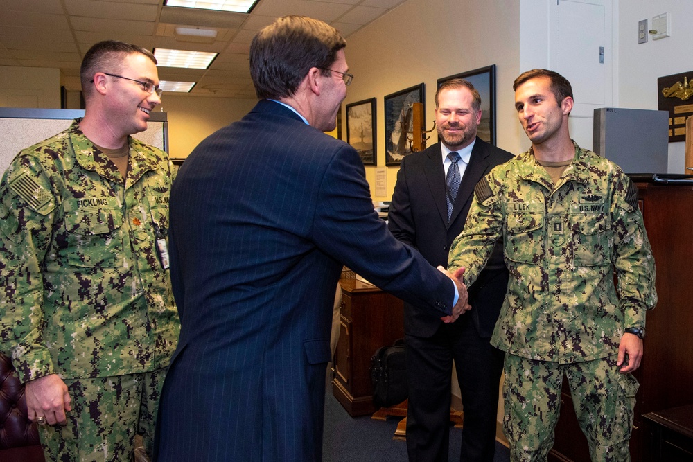 Esper Visits Navy’s Warfighting Requirements and Capabilities Directorate