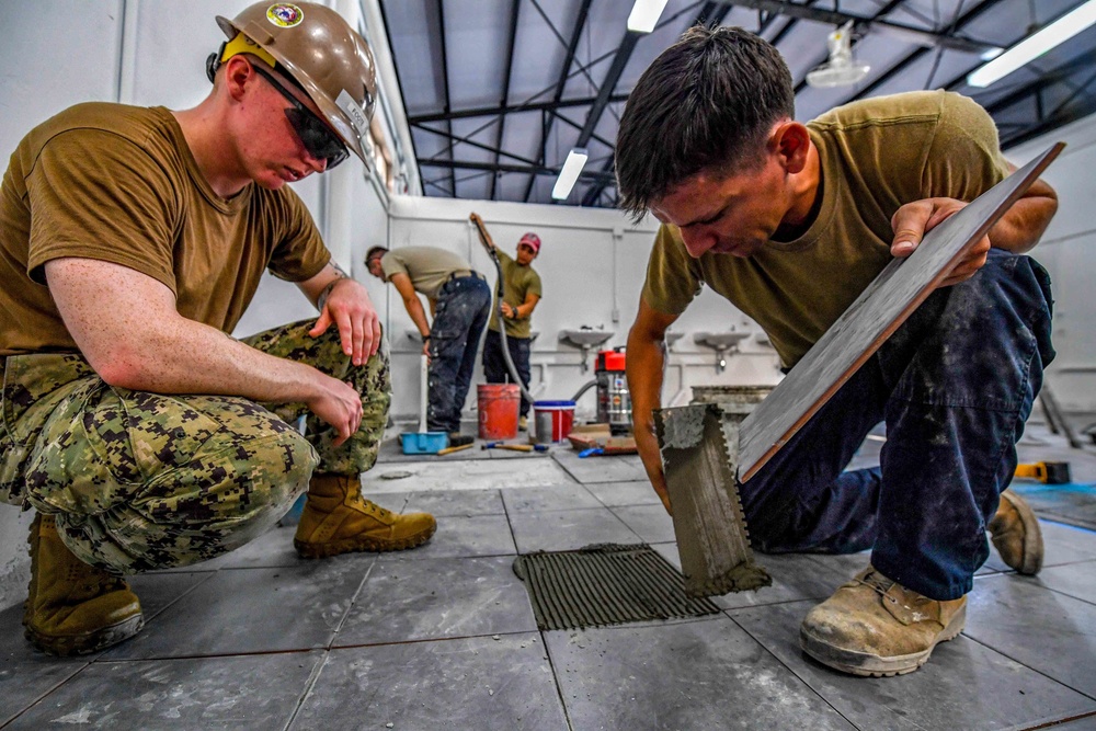 Navy Seabees and USAF Red Horse Build Together in Thailand