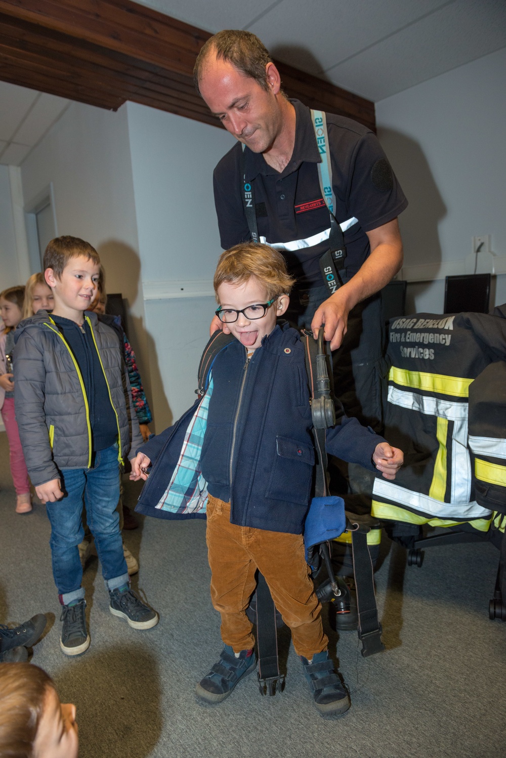 Fire Prevention Week Belgian Children visit Chièvres AB Fire Station