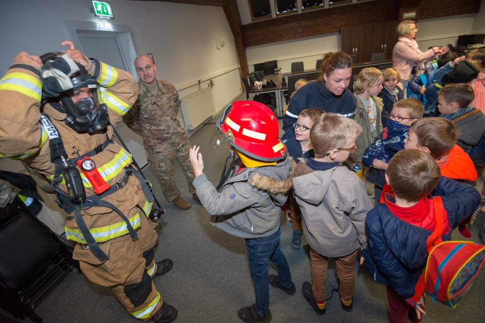 Fire Prevention Week Belgian Children visit Chièvres AB Fire Station