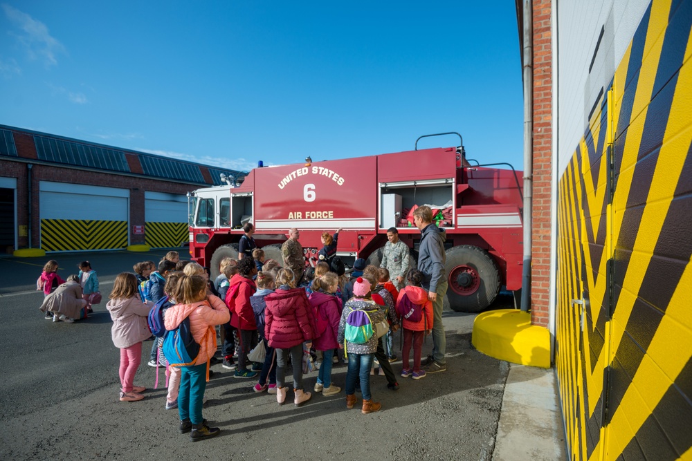 Fire Prevention Week Belgian Children visit Chièvres AB Fire Station