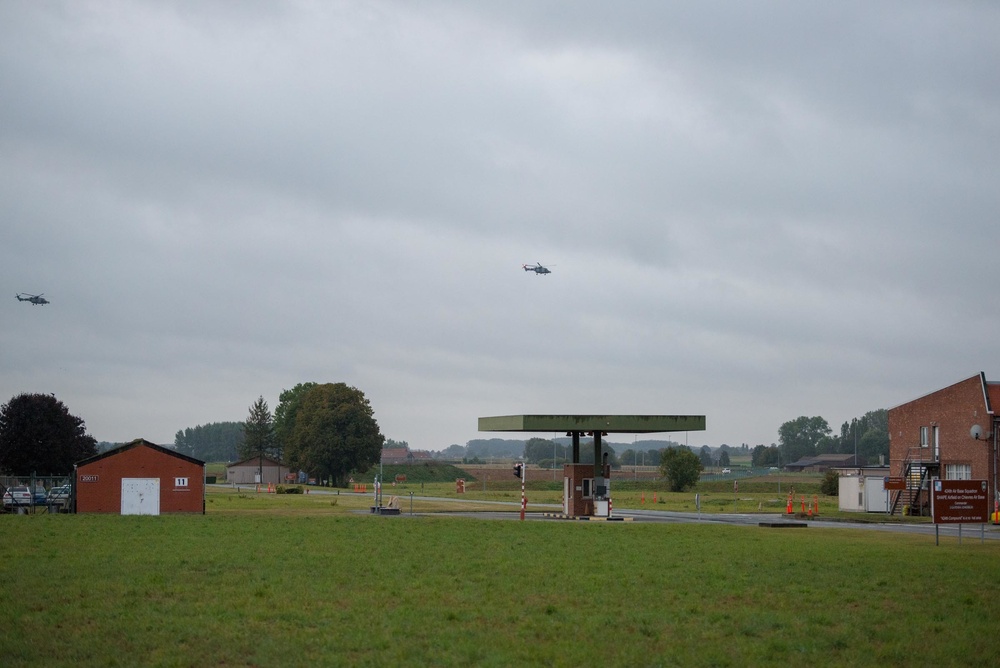 British Helicopters use Chièvres Air Base as refueling point