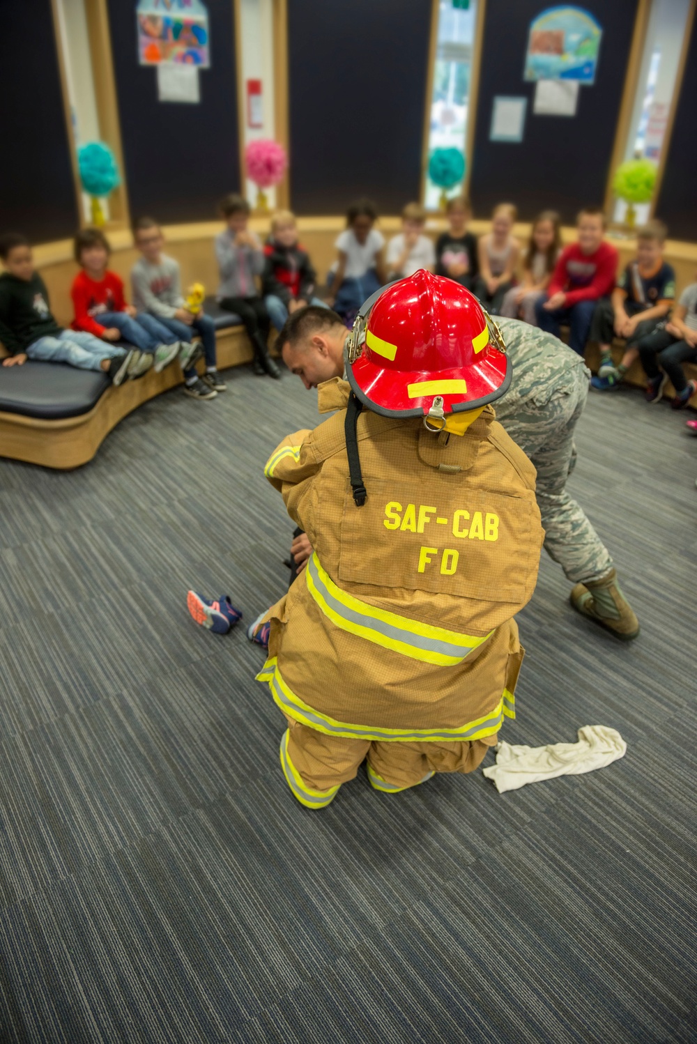 Firefighters visit SHAPE American School Firefighters visit SHAPE American School