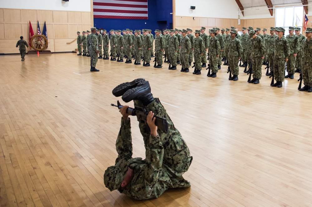 191017-N-TE695-0014 NEWPORT, R.I. (Oct. 17, 2019) – Navy Officer Training Command practices drill and ceremony