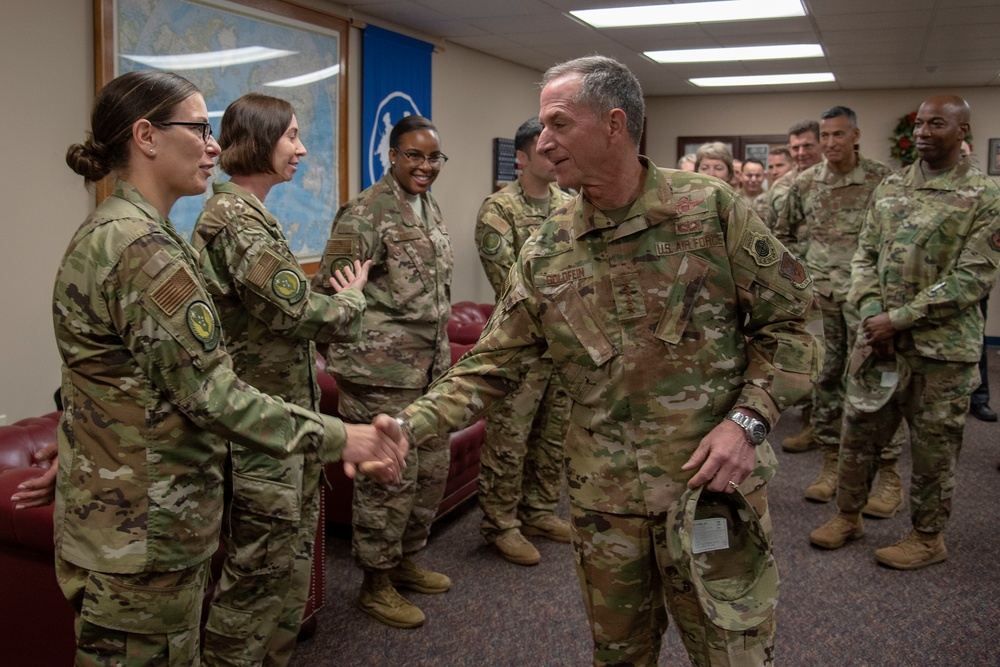 Gen. Goldfein and CMSAF Wright visit U.S. Air Force Expeditionary Center