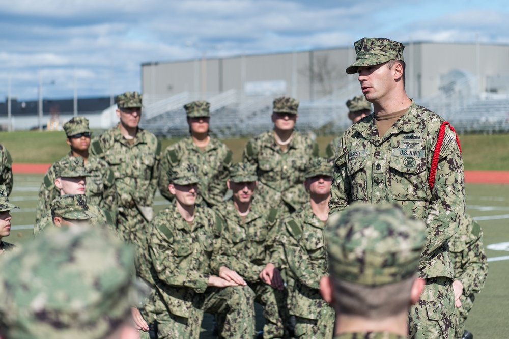 191018-N-TE695-0011 NEWPORT, R.I. (Oct. 18, 2019) -- Navy Officer Candidate School reach a milestone as junior officer candidates