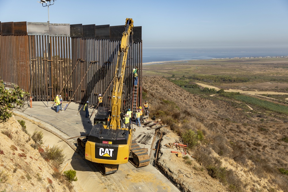 New Border Wall in San Diego near Imperial Beach, CA